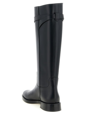 Valentino Garavani Schwarzes Kalbsleder Over-the-Knee