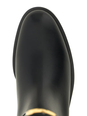 Valentino Garavani Schwarzes Kalbsleder Over-the-Knee