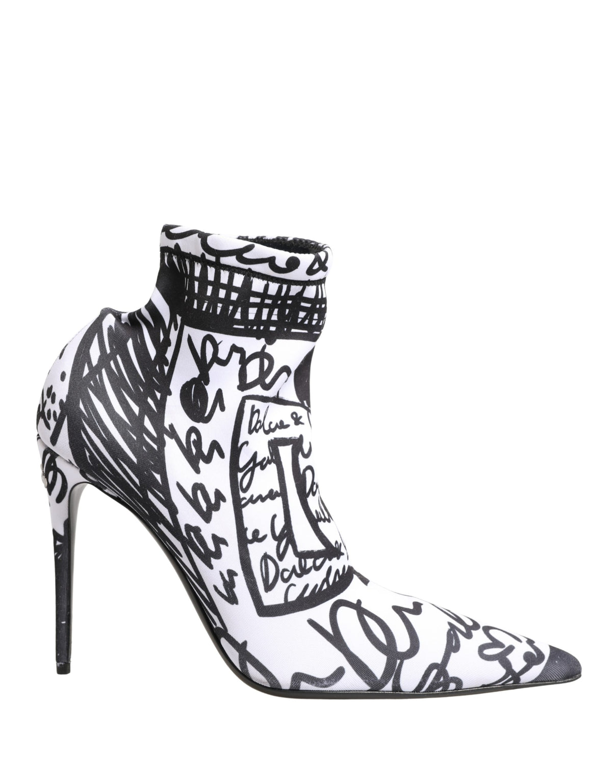 Dolce & Gabbana Weiße Stretch-Stiefeletten mit Graffiti-Print