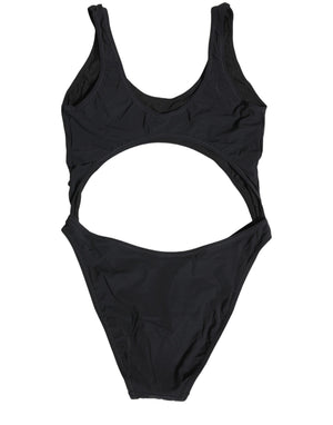 Dolce & Gabbana Schwarzer Badeanzug mit Cut-Out und Logo