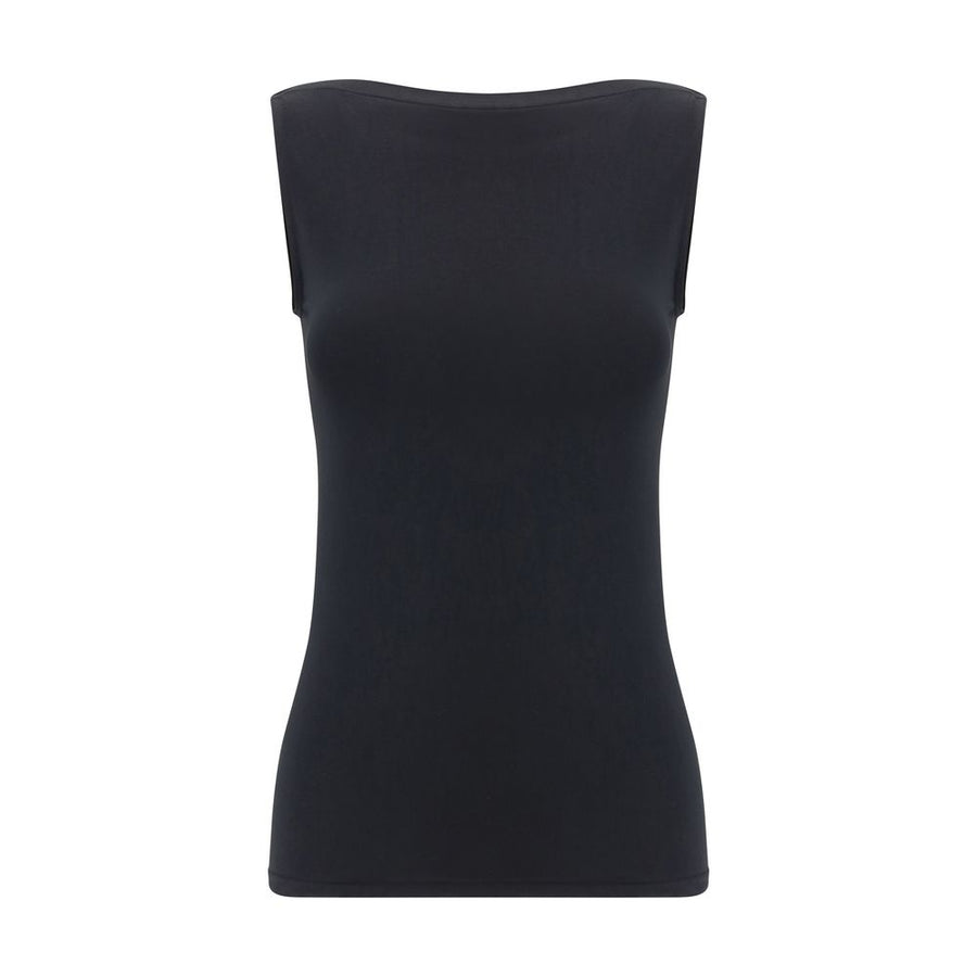 Wolford Ärmelloses T-Shirt aus Modal in Schwarz
