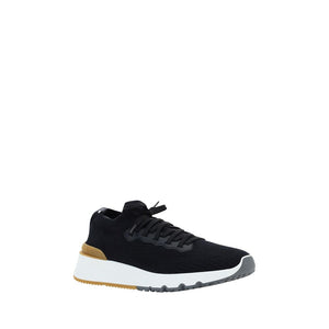 Brunello Cucinelli Schwarze Low-Top-Sneaker aus Baumwolle