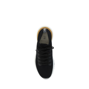 Brunello Cucinelli Schwarze Low-Top-Sneaker aus Baumwolle