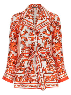 Dolce & Gabbana Orange Seidenbluse