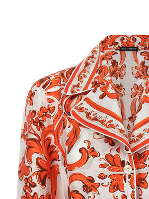 Dolce & Gabbana Orange Seidenbluse