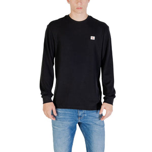 Calvin Klein Jeans Schwarzes Langarm-T-Shirt aus Baumwolle