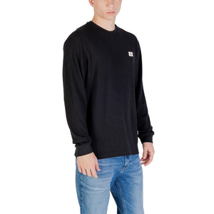 Calvin Klein Jeans Schwarzes Langarm-T-Shirt aus Baumwolle