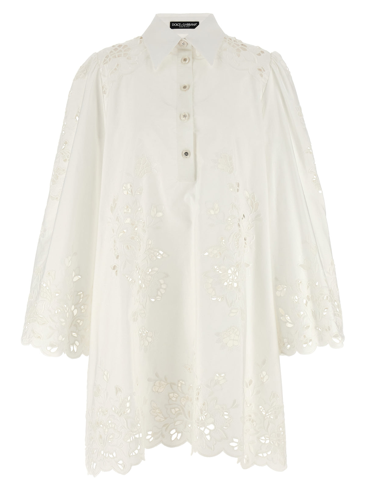 Dolce & Gabbana Weißes Baumwoll-Kurzkleid