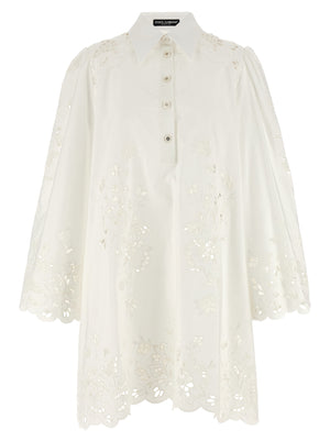 Dolce & Gabbana Weißes Baumwoll-Kurzkleid