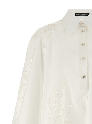 Dolce & Gabbana Weißes Baumwoll-Kurzkleid