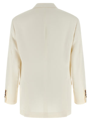 Brunello Cucinelli Weißer Seidenblazer