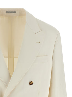 Brunello Cucinelli Weißer Seidenblazer
