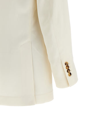 Brunello Cucinelli Weißer Seidenblazer