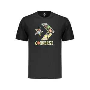 Converse Schwarzes Baumwoll-T-Shirt für Herren