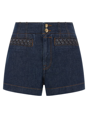 Zimmermann Blaue Baumwoll-Bermudashorts