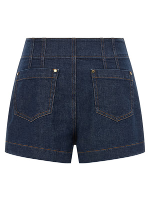 Zimmermann Blaue Baumwoll-Bermudashorts