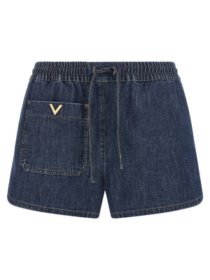 Valentino Garavani Blaue Baumwoll-Bermudashorts