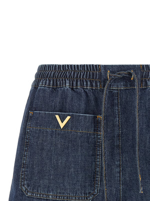 Valentino Garavani Blaue Baumwoll-Bermudashorts