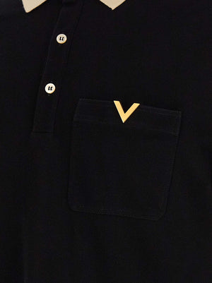 Valentino Garavani Bicolor Cotton Polo Shirt