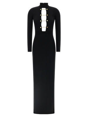 Elisabetta Franchi Schwarzes Viskose-Maxikleid