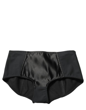 Dolce & Gabbana Schwarze Low-Waist-Culotte-Hotpants aus Satin