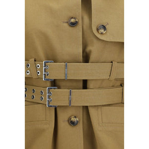 Ganni Beige Baumwolljacke in voller Länge