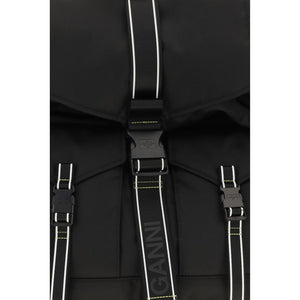 Ganni Schwarzer Rucksack aus recyceltem Polyamid