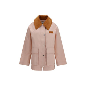 Ganni Mehrfarbige Polyester-Jacke in voller Länge