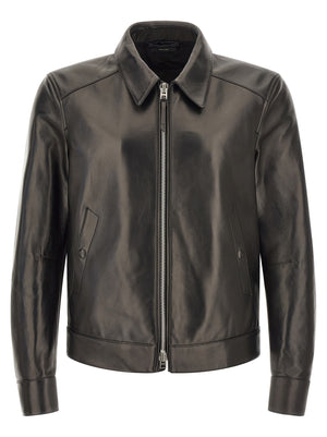 Tom Ford Schwarze Lammlederjacke