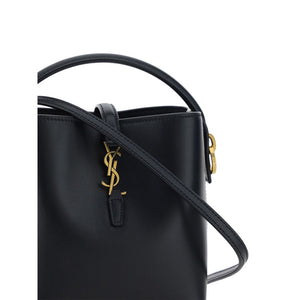 Saint Laurent Schwarze Bos Taurus Kalbsleder Schultertasche