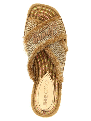 Jimmy Choo Goldene Textil-Slipper