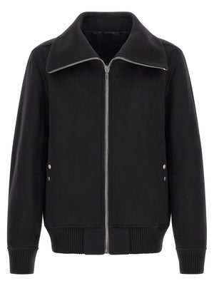 Rick Owens Schwarzer Bomber aus reiner Schurwolle