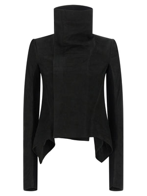 Rick Owens Schwarze Lammlederjacke