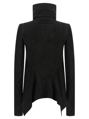 Rick Owens Schwarze Lammlederjacke