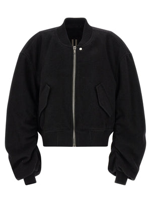 Rick Owens Schwarzer Bomber aus reiner Schurwolle