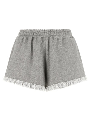 Ganni Graue Bio-Baumwoll-Bermudashorts