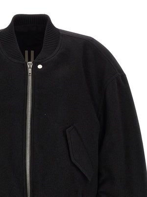 Rick Owens Schwarzer Bomber aus reiner Schurwolle
