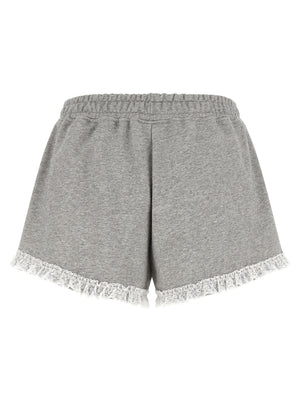 Ganni Graue Bio-Baumwoll-Bermudashorts