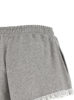 Ganni Graue Bio-Baumwoll-Bermudashorts