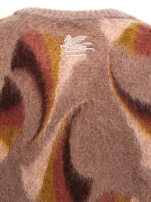 Etro Mehrfarbige Wollstrickjacke