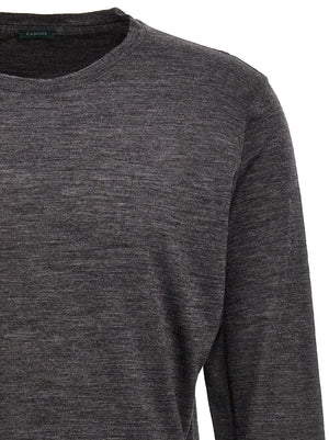 ZANONE Grauer Cardigan aus reiner Schurwolle