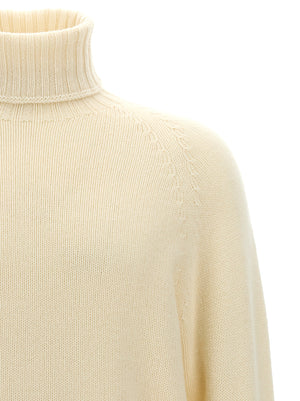 MA'RY'YA Weiße Wollstrickjacke