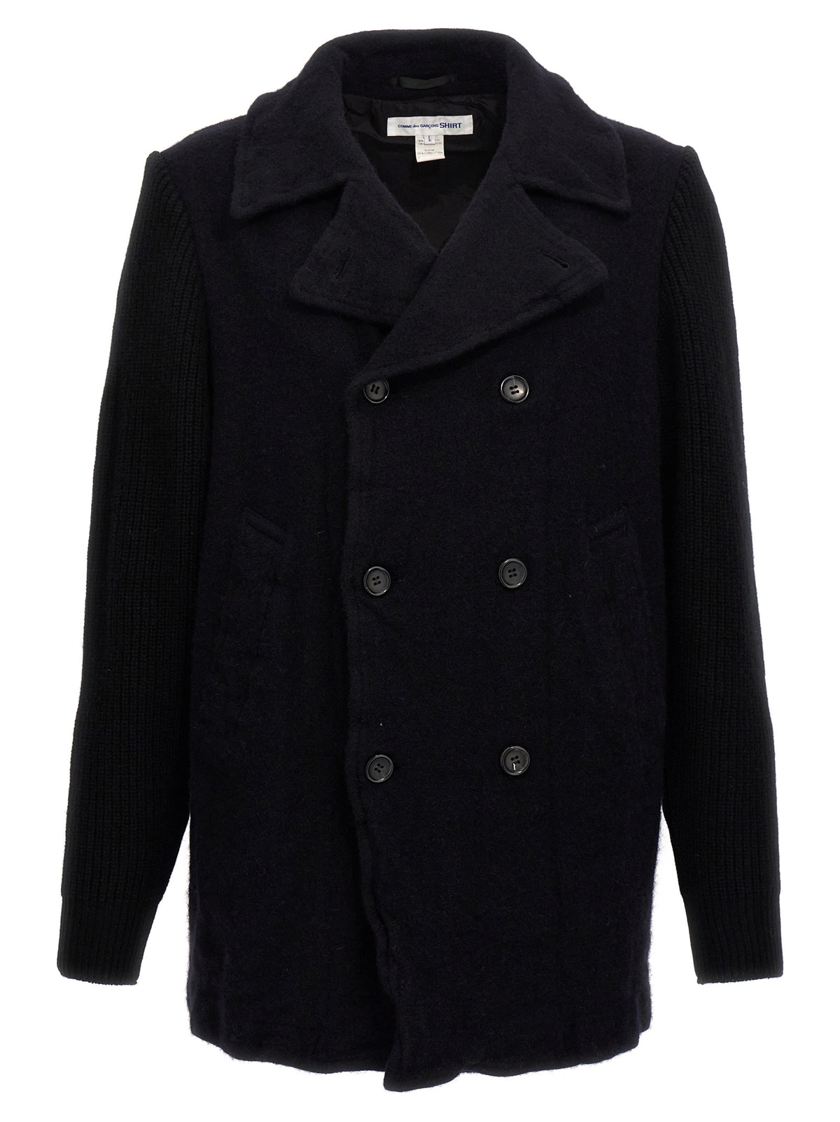 Comme Des Garçons Blauer Wollmantel