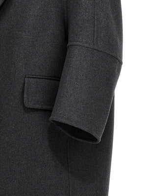 Max Mara Grauer Wollmantel aus reiner Schurwolle