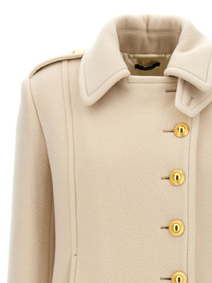 Tom Ford Weißer Wollmantel