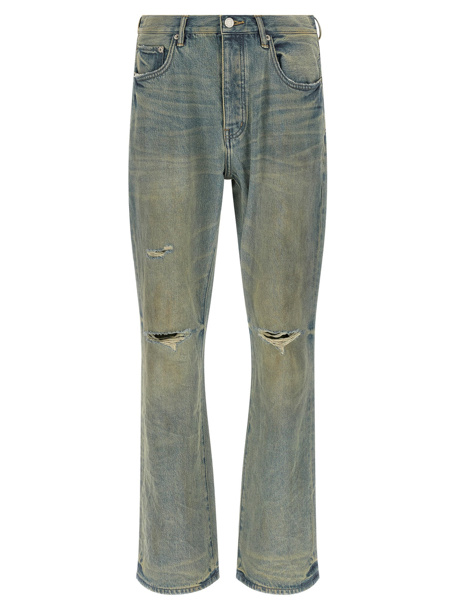 PURPLE Blaue Baumwoll-Jeans mit ausgestelltem Bein