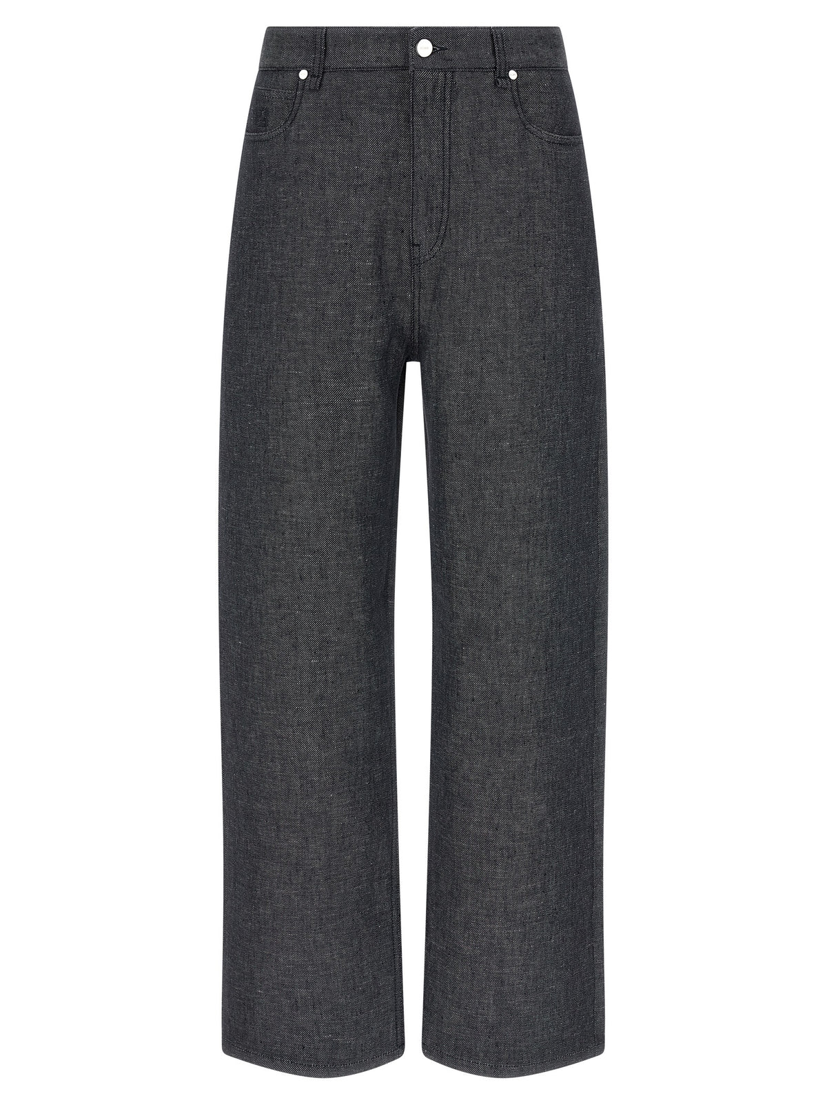 Fendi Graue Jeans aus Leinen mit geradem Bein