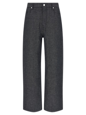 Fendi Graue Jeans aus Leinen mit geradem Bein