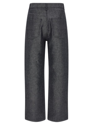 Fendi Graue Jeans aus Leinen mit geradem Bein