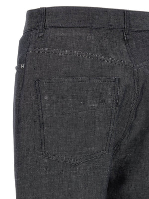 Fendi Graue Jeans aus Leinen mit geradem Bein